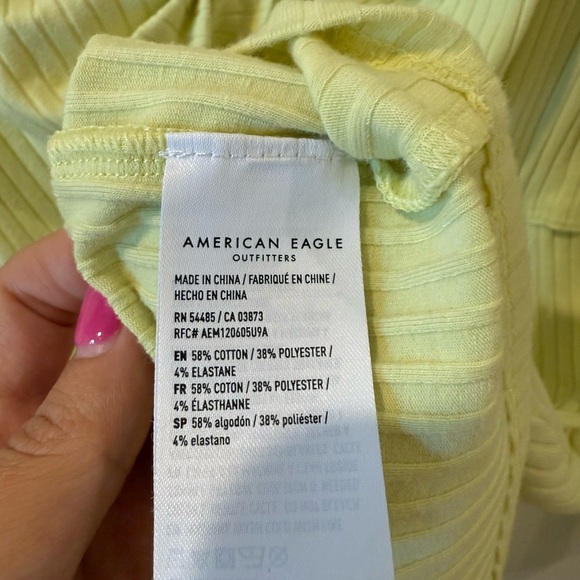 American Eagle Outfitters Light Yellow Ribbed Dress - Picture 2 of 5